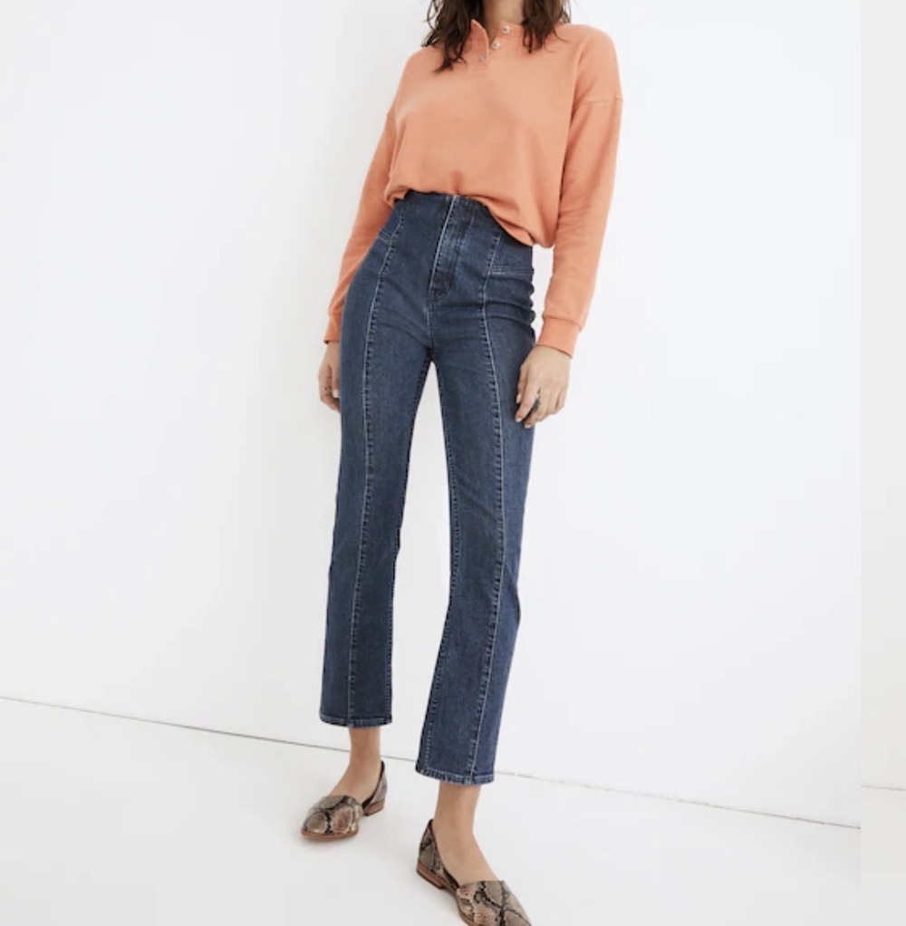 Madewell Slim Demi-Boot Jeans in Reyes Wash Seamed Size 27
